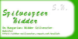 szilveszter widder business card